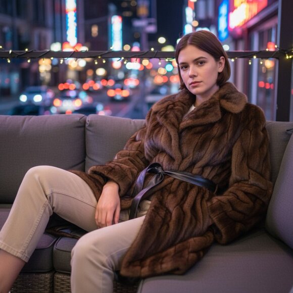 Mahogany Mink Stroller with Leather Accent Panels, Size Sm/Med - Picture 2 of 12